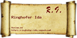 Ringhofer Ida névjegykártya